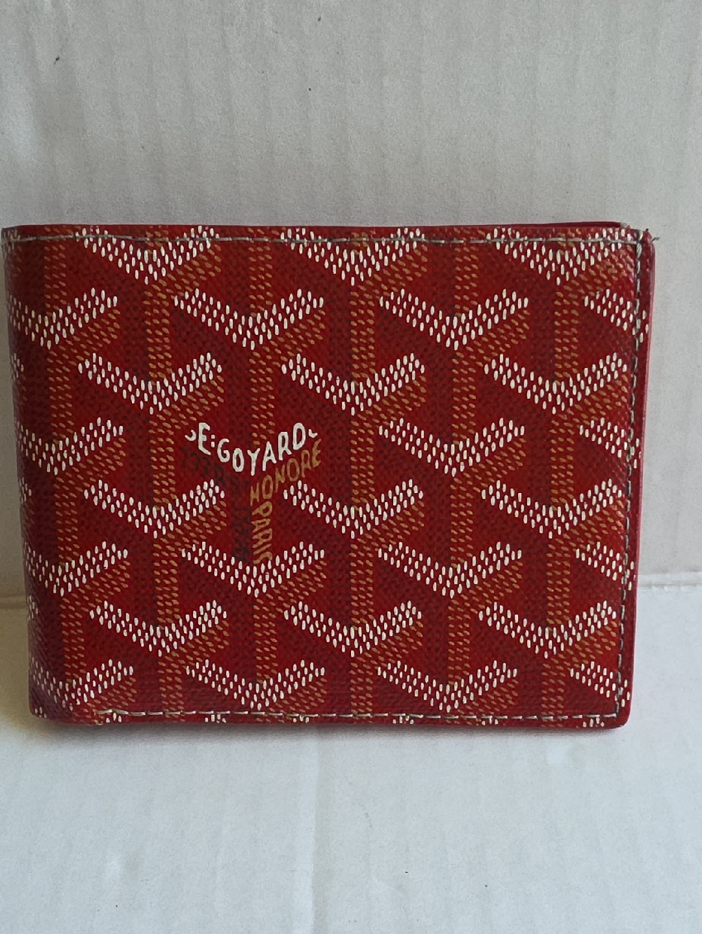 Goyard Victorie Wallet In Red Authentic